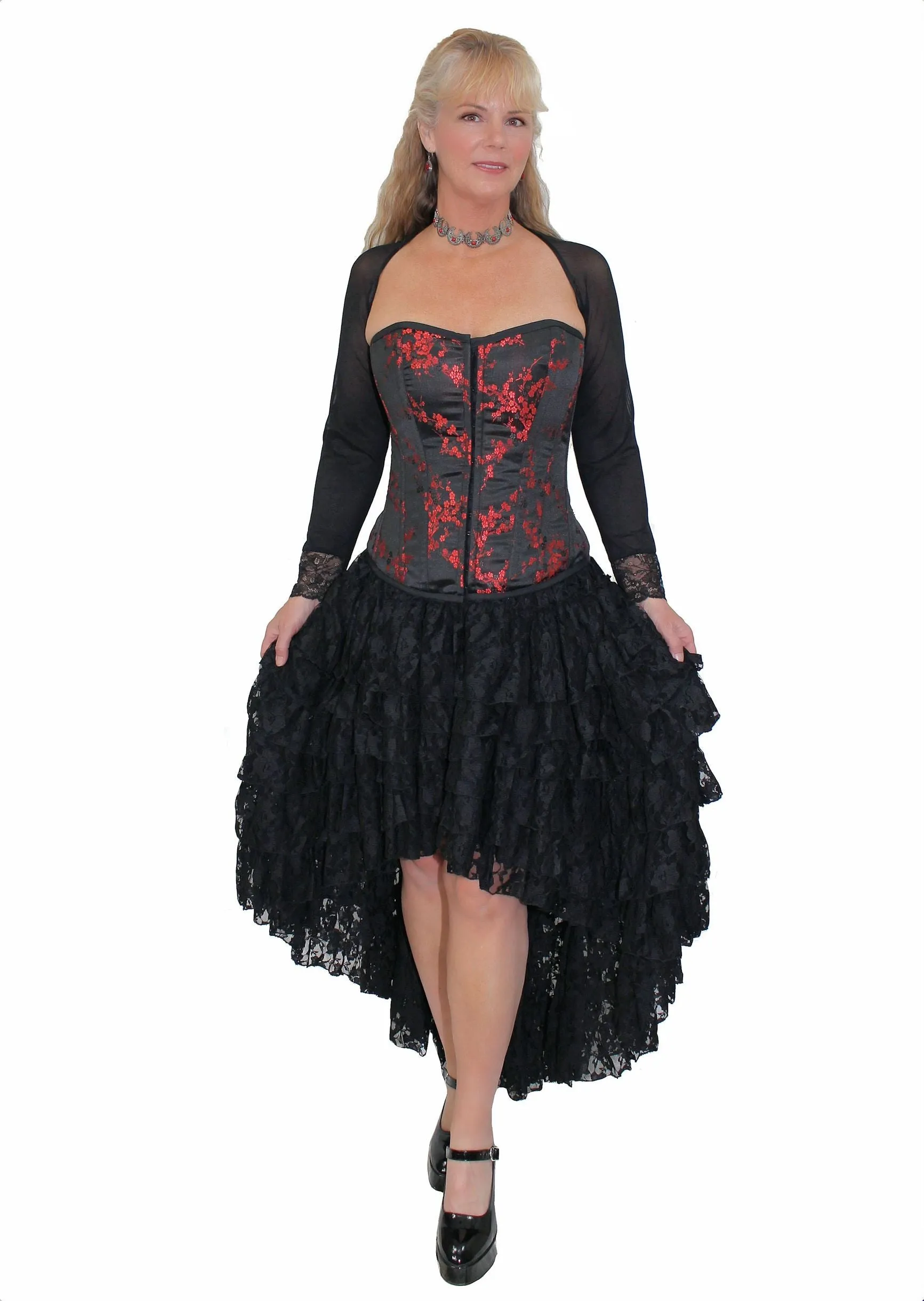 Burleska Amelia Skirt Victorian Steampunk Western Boho Layered Ruffled High Low