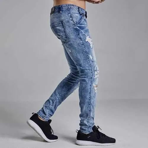 Casual  Mid Waist Hole Elastic