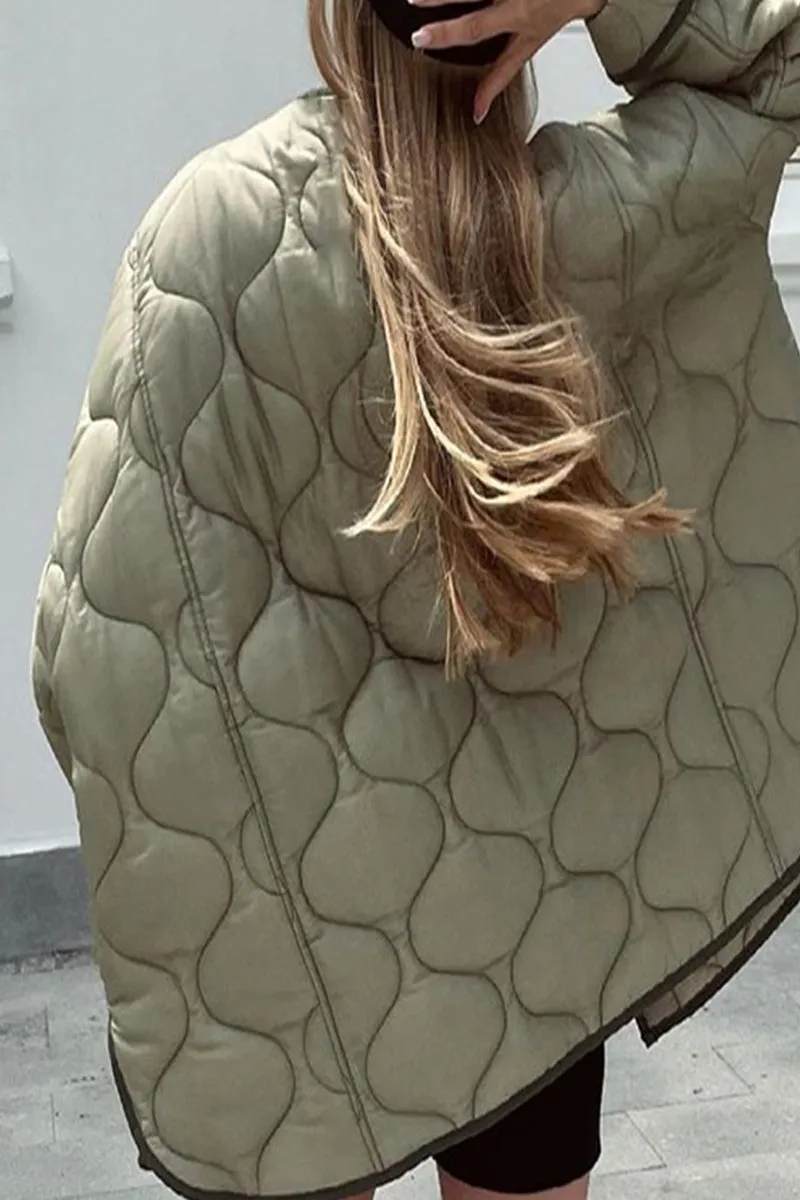 Casual Solid Patchwork O Neck Outerwear