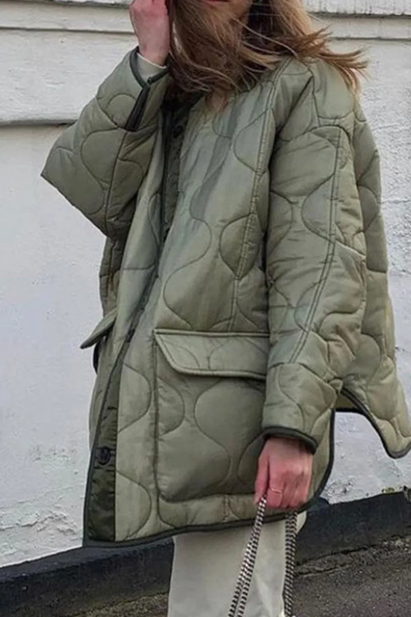 Casual Solid Patchwork O Neck Outerwear