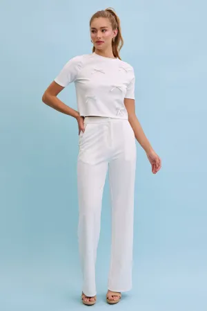 Charming Bows Short Sleeve Top & Pants Set