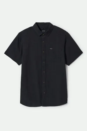 Charter Organic Cotton Linen Blend S/S Shirt - Washed Black