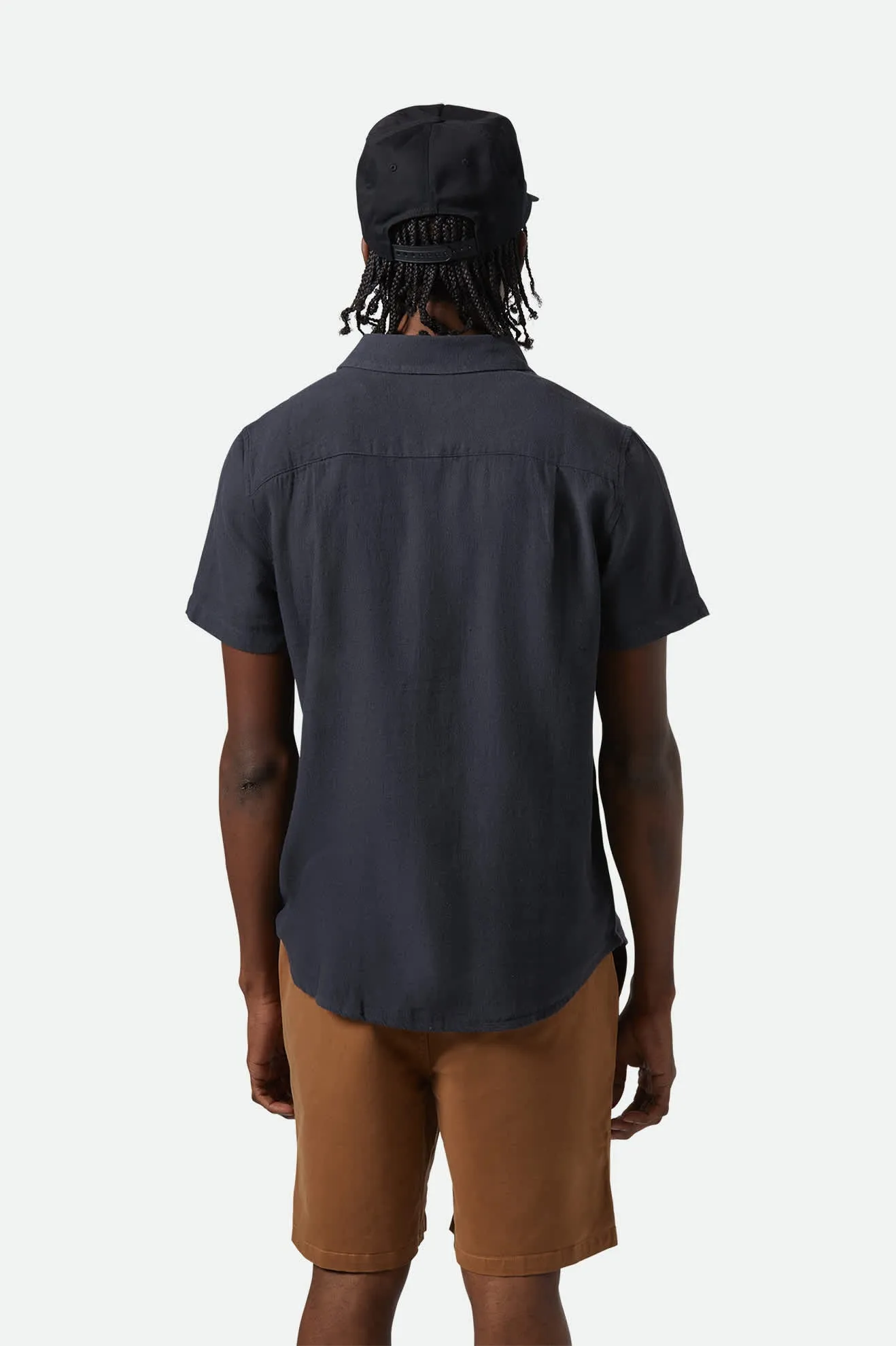 Charter Organic Cotton Linen Blend S/S Shirt - Washed Black