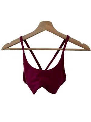Cherry Red Cropped Sports Bra