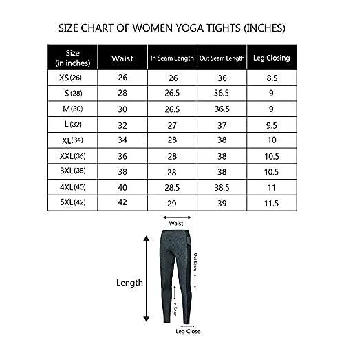 CHKOKKO Women Yoga Track Pants Stretchable Sports Tights Grey Blackk Medium