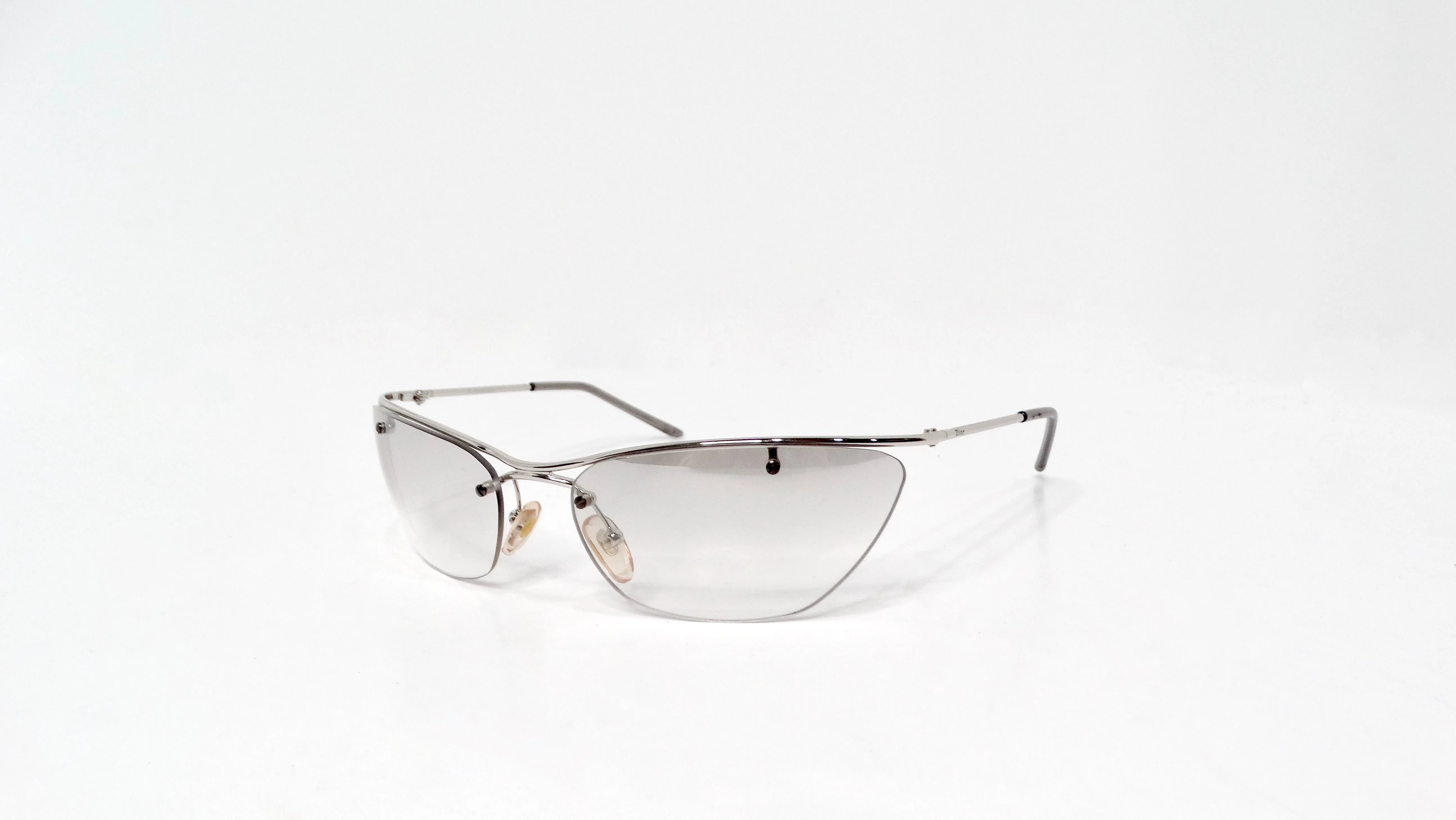 Christian Dior 1990s Flash Grey Tinted Lens Sunglasses