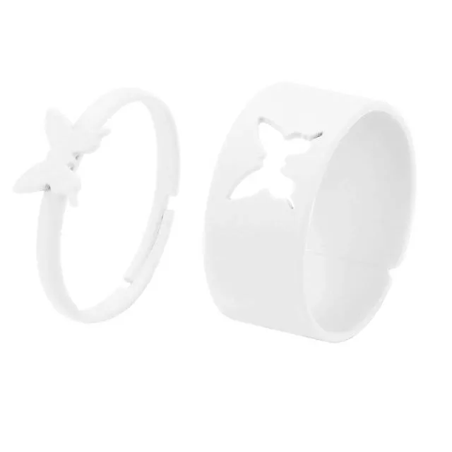 Colorful Butterfly Lover Couple Rings Set for Women