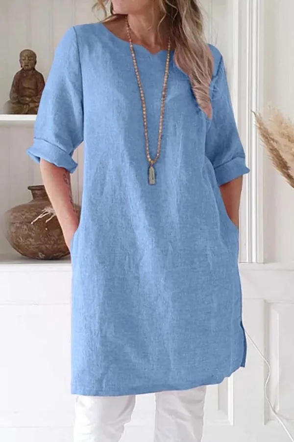 Cotton & Linen Mini Dress