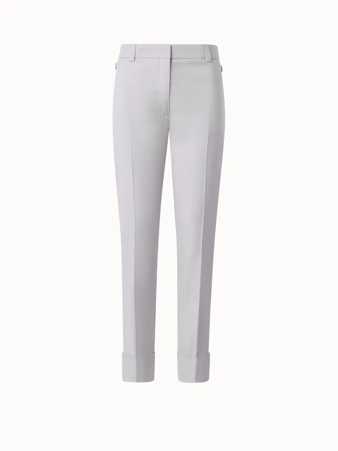 Cropped Tapered Cotton Silk Double-Face Pants