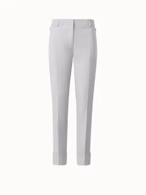 Cropped Tapered Cotton Silk Double-Face Pants