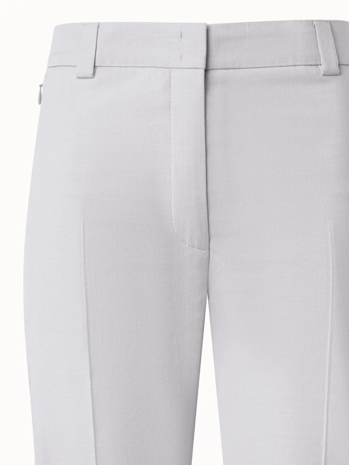 Cropped Tapered Cotton Silk Double-Face Pants