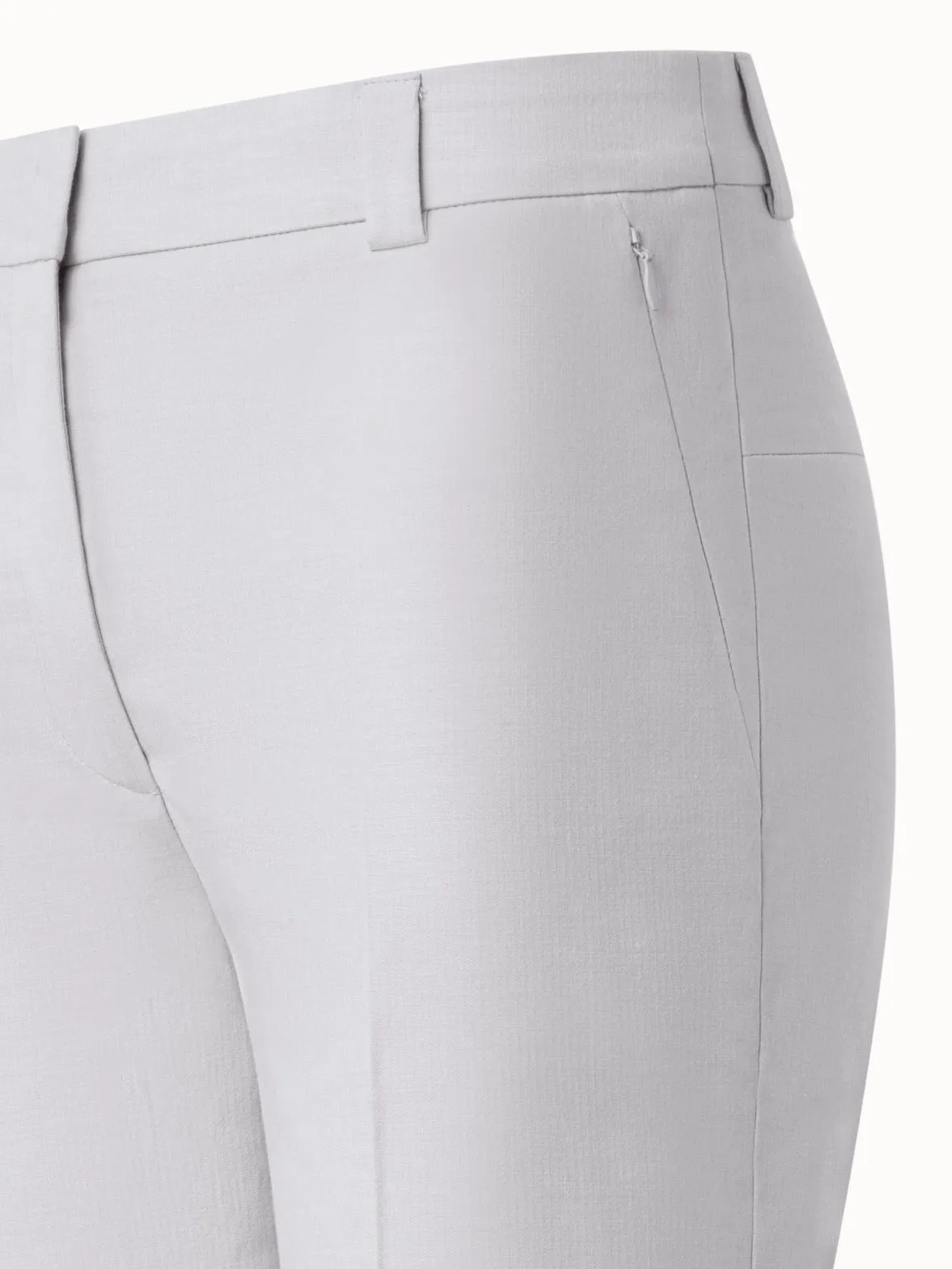 Cropped Tapered Cotton Silk Double-Face Pants