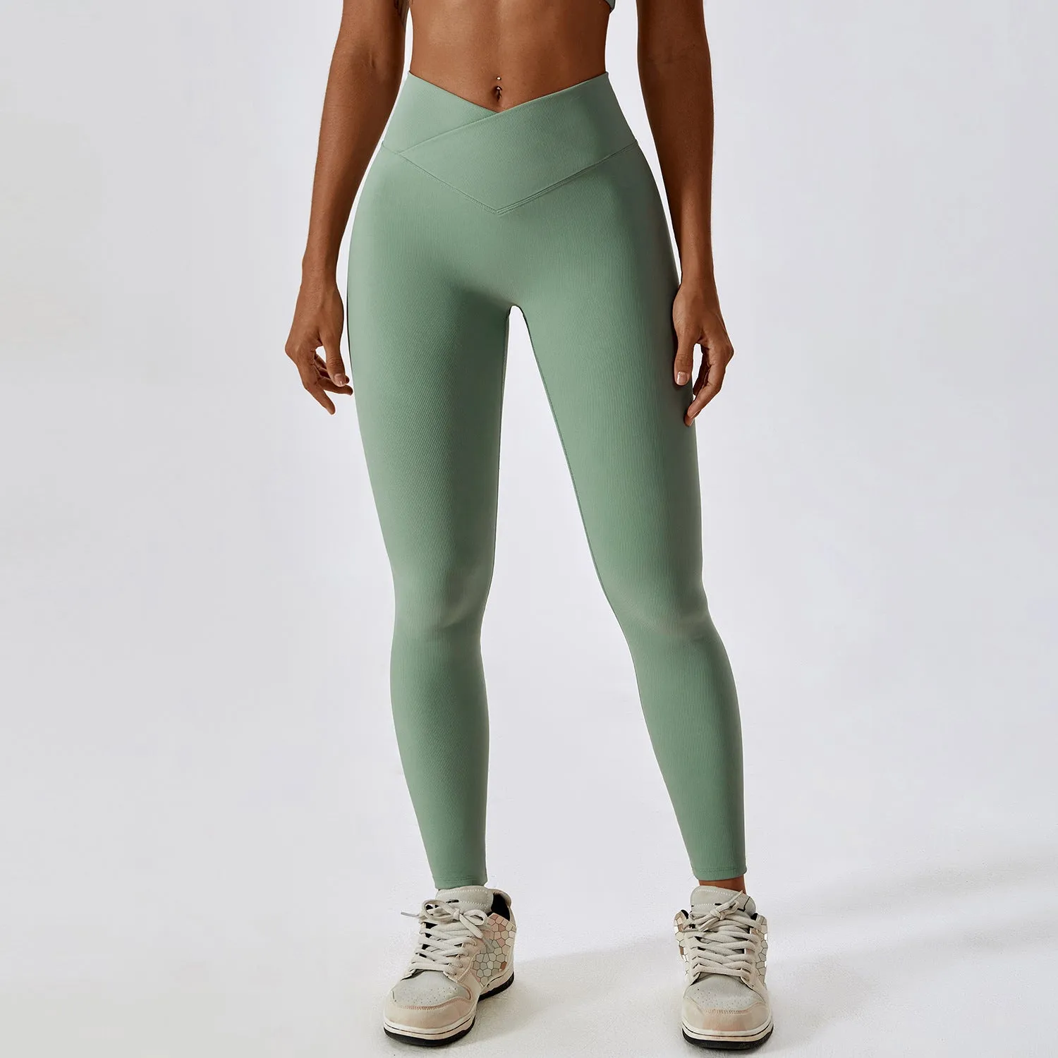 Cross High Waist Tight Thread Hip Raise Leggings