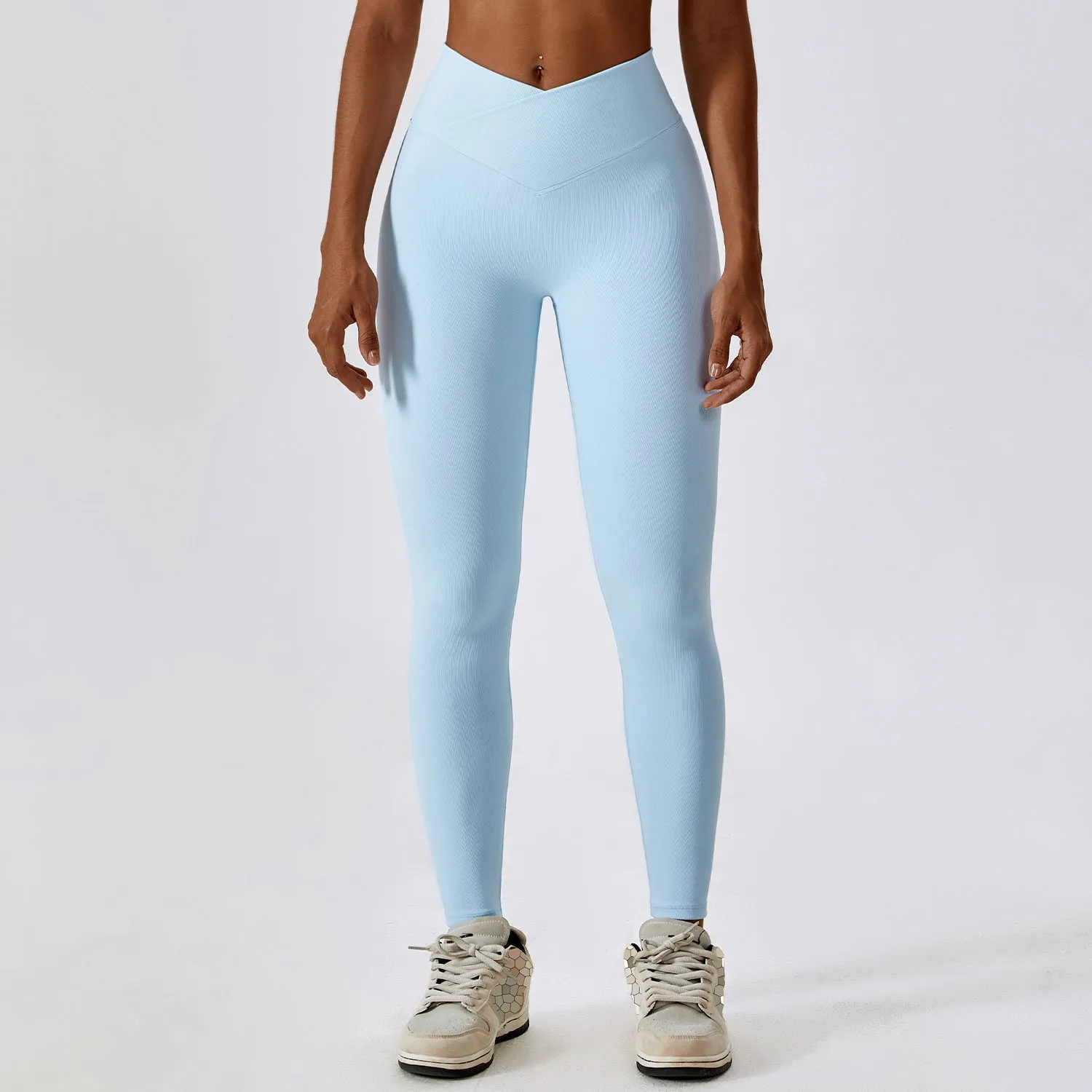 Cross High Waist Tight Thread Hip Raise Leggings