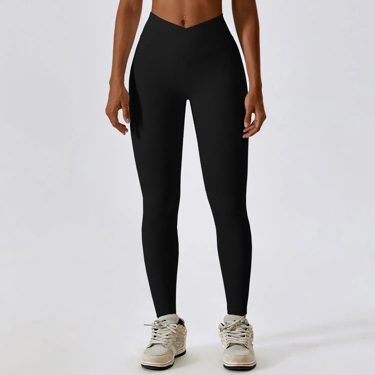 Cross High Waist Tight Thread Hip Raise Leggings