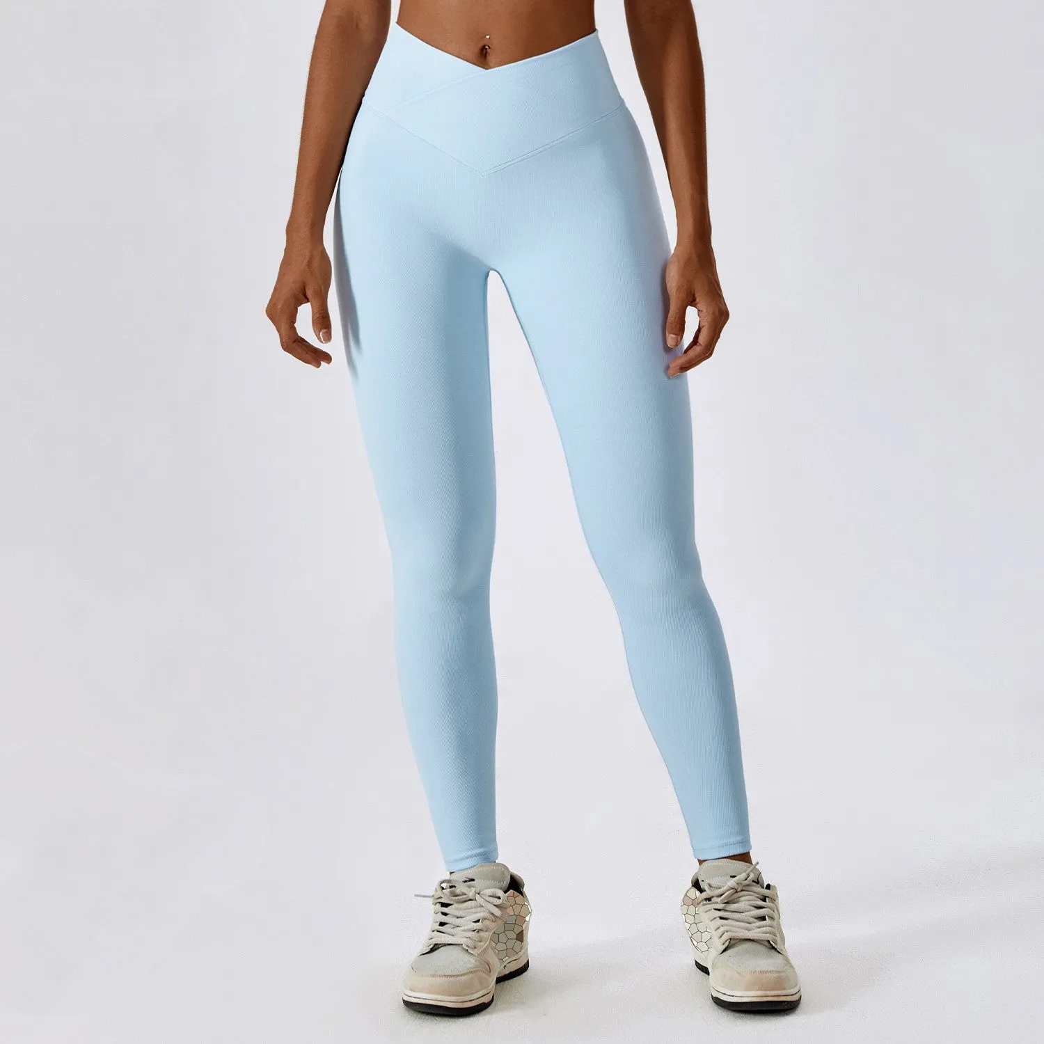 Cross High Waist Tight Thread Hip Raise Leggings
