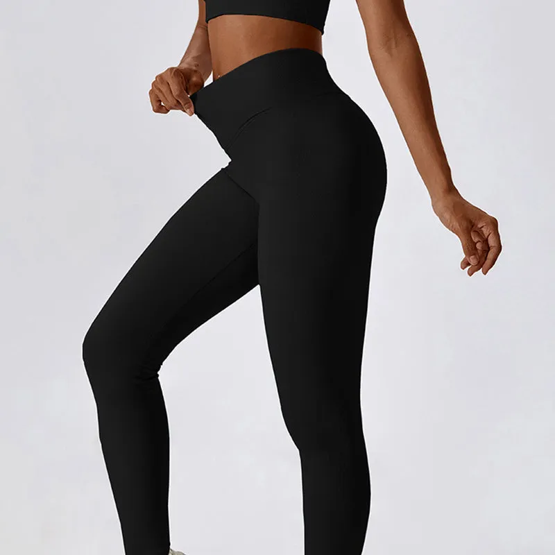 Cross High Waist Tight Thread Hip Raise Leggings