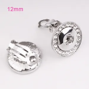 Crystal Ear clip fits 12mm Snap Button Earring  DIY jewelry ginger snap