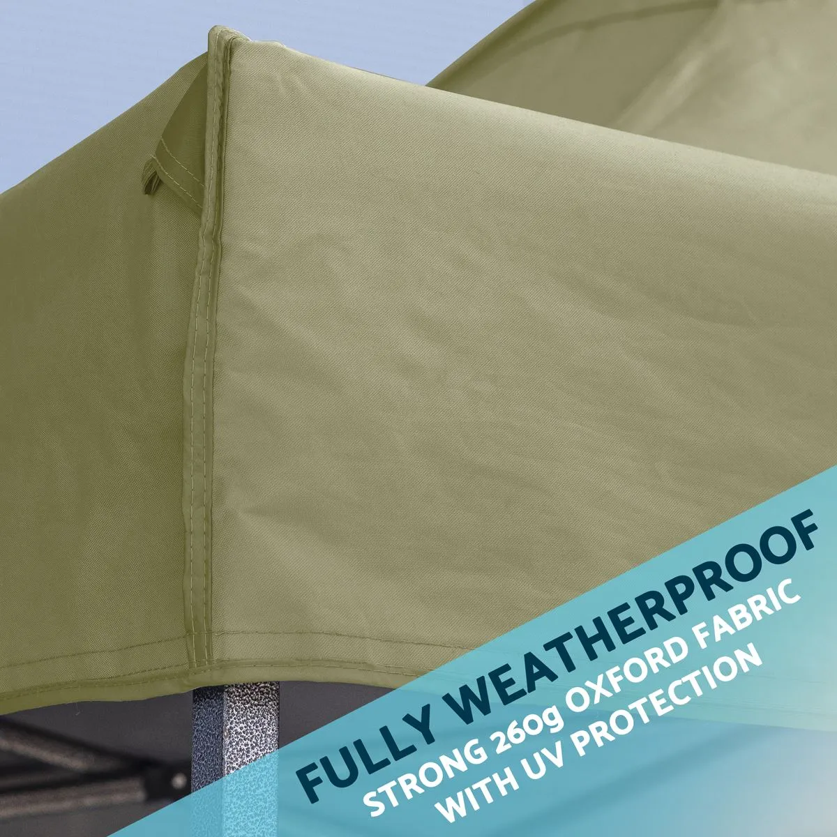 Dellonda Premium 3x6m Pop-Up Gazebo, Heavy Duty, PVC Coated, Water Resistant Fabric Supplied with Carry Bag, Rope, Stakes & Weight Bags - Beige Canopy