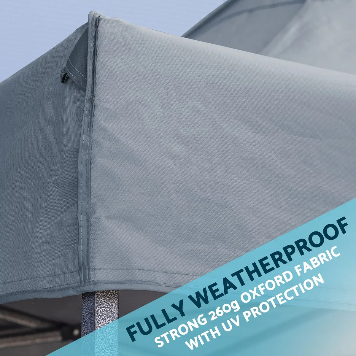 Dellonda Premium 3x6m Pop-Up Gazebo, Heavy Duty, PVC Coated, Water Resistant Fabric, Supplied with Carry Bag, Rope, Stakes & Weight Bags - Grey Canopy