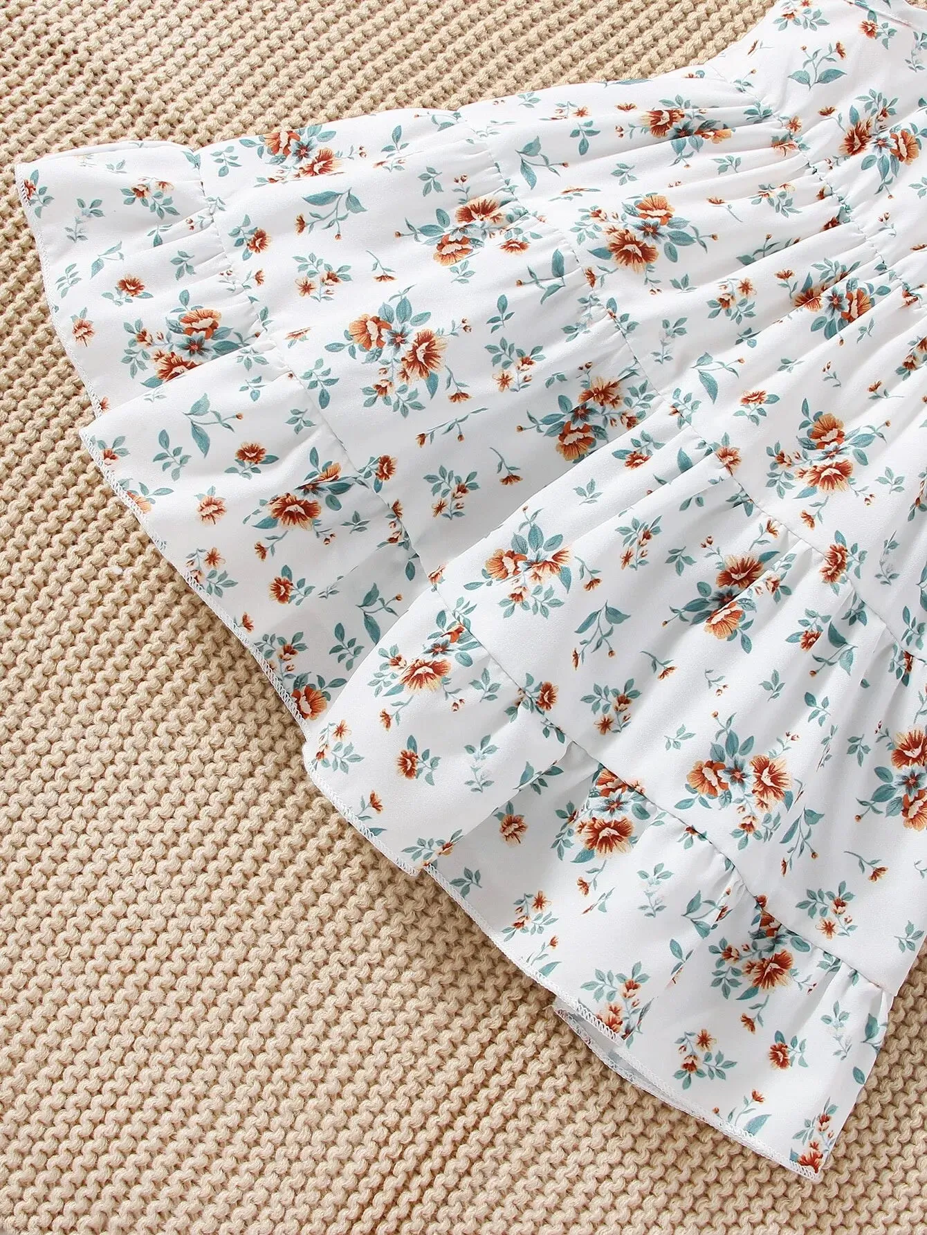 Denim Coat Floral   Slip Skirt Two-piece Casual Fashion Suit