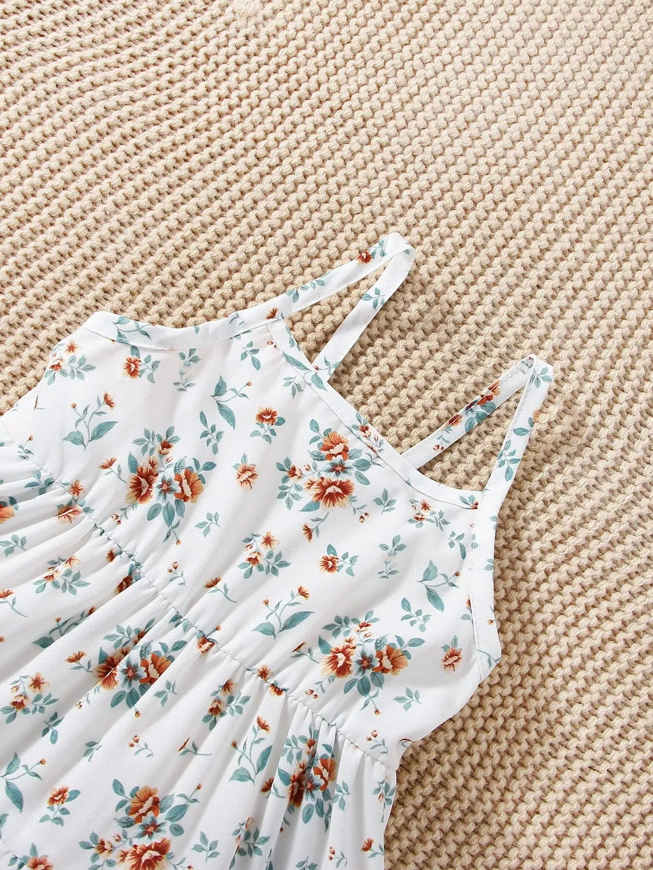 Denim Coat Floral   Slip Skirt Two-piece Casual Fashion Suit