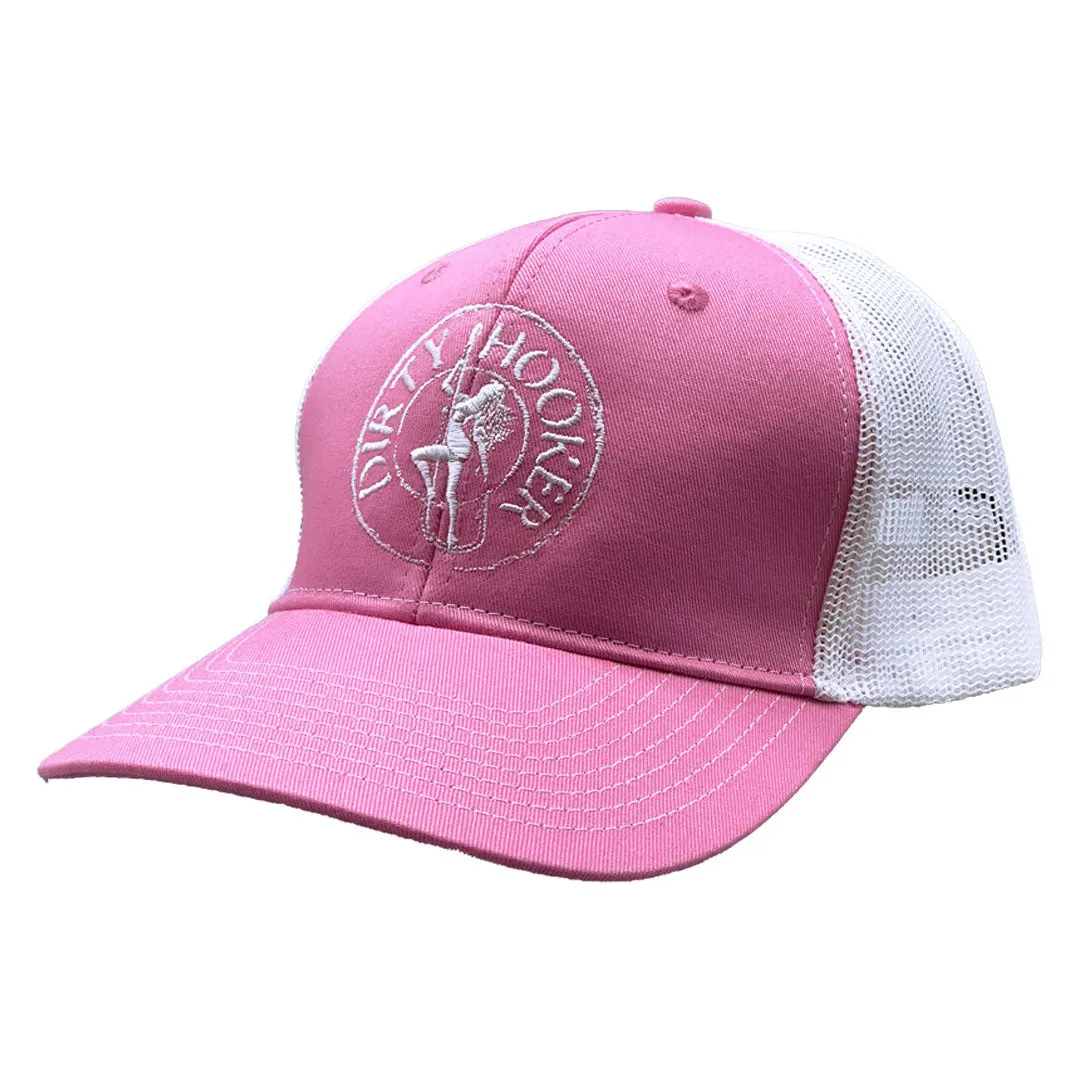 Dirty Hooker Deluxe Hat Pink and White