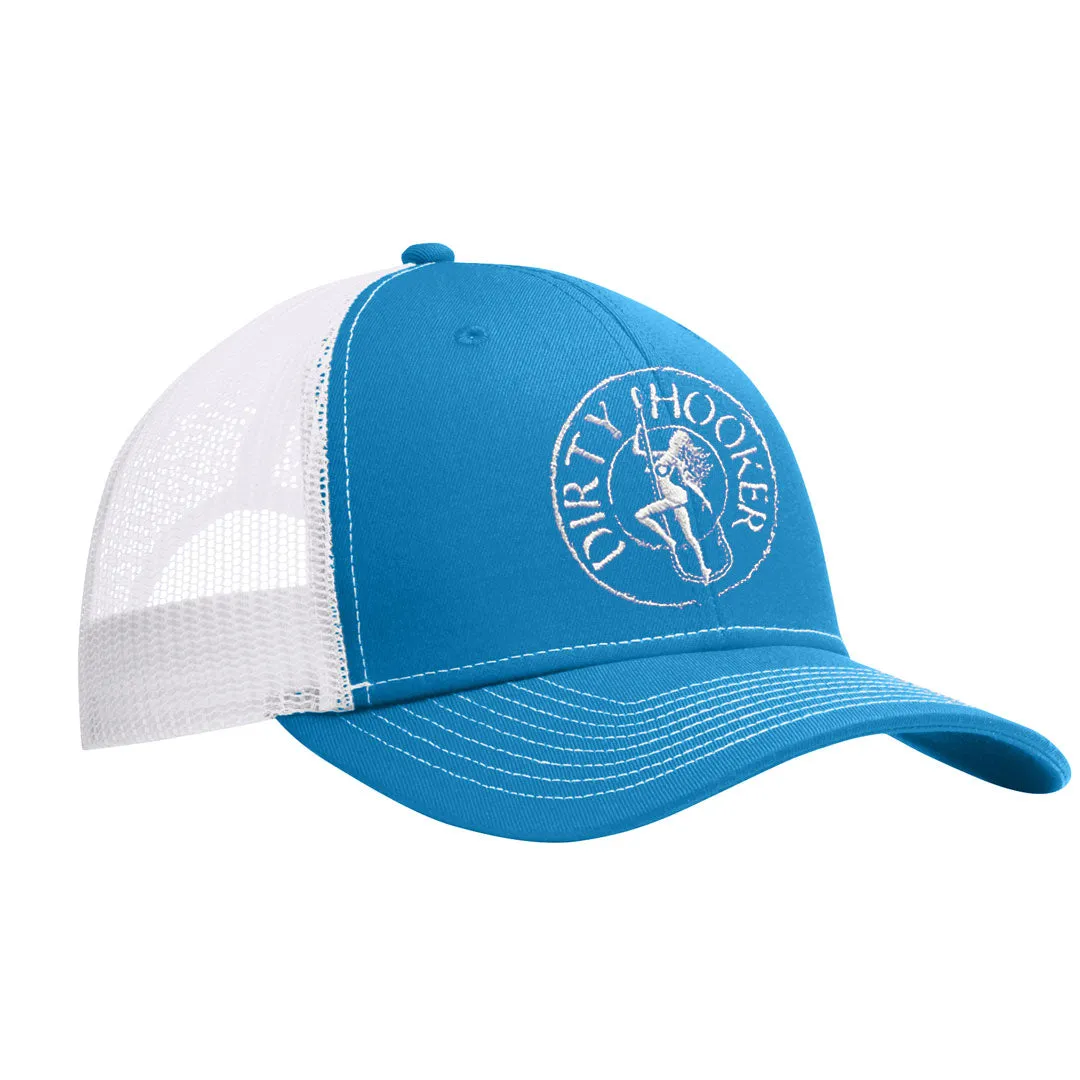 Dirty Hooker Deluxe Hat Teal and White