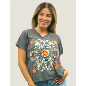 ECHO TEE IN DARK GREY