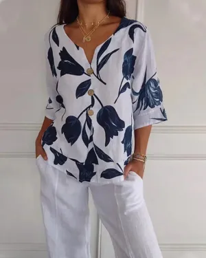 Eliana | Casual Flower Print Shirt