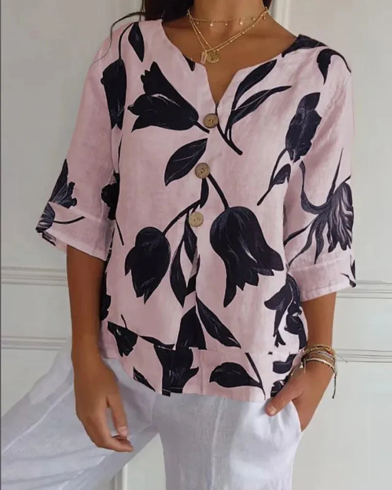 Eliana | Casual Flower Print Shirt