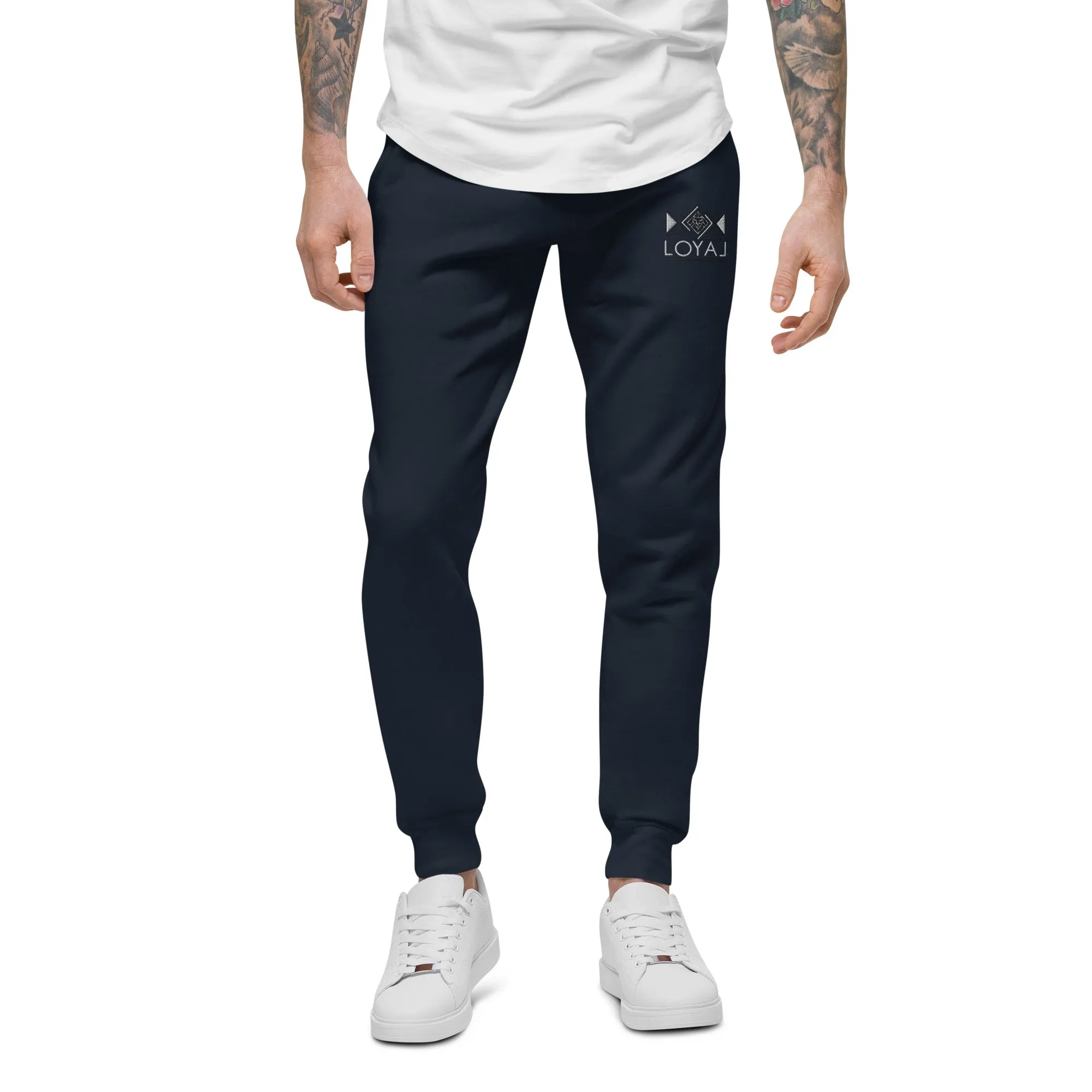 Embroidered Fleece sweatpants - White