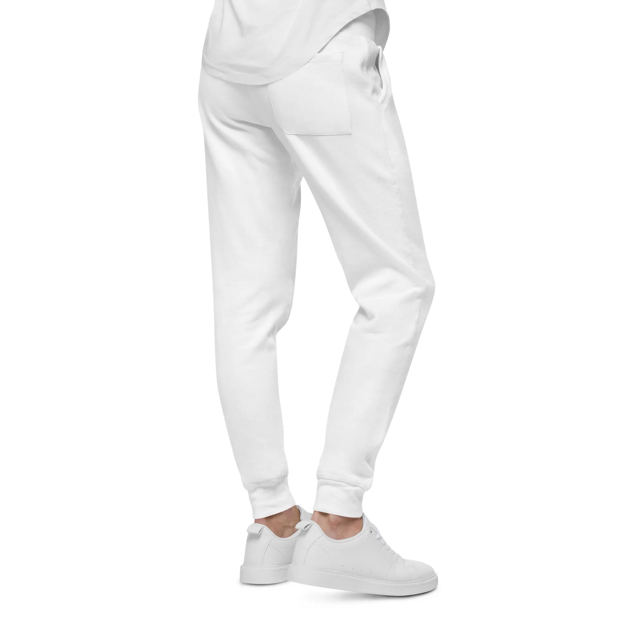 Embroidered Fleece sweatpants - White
