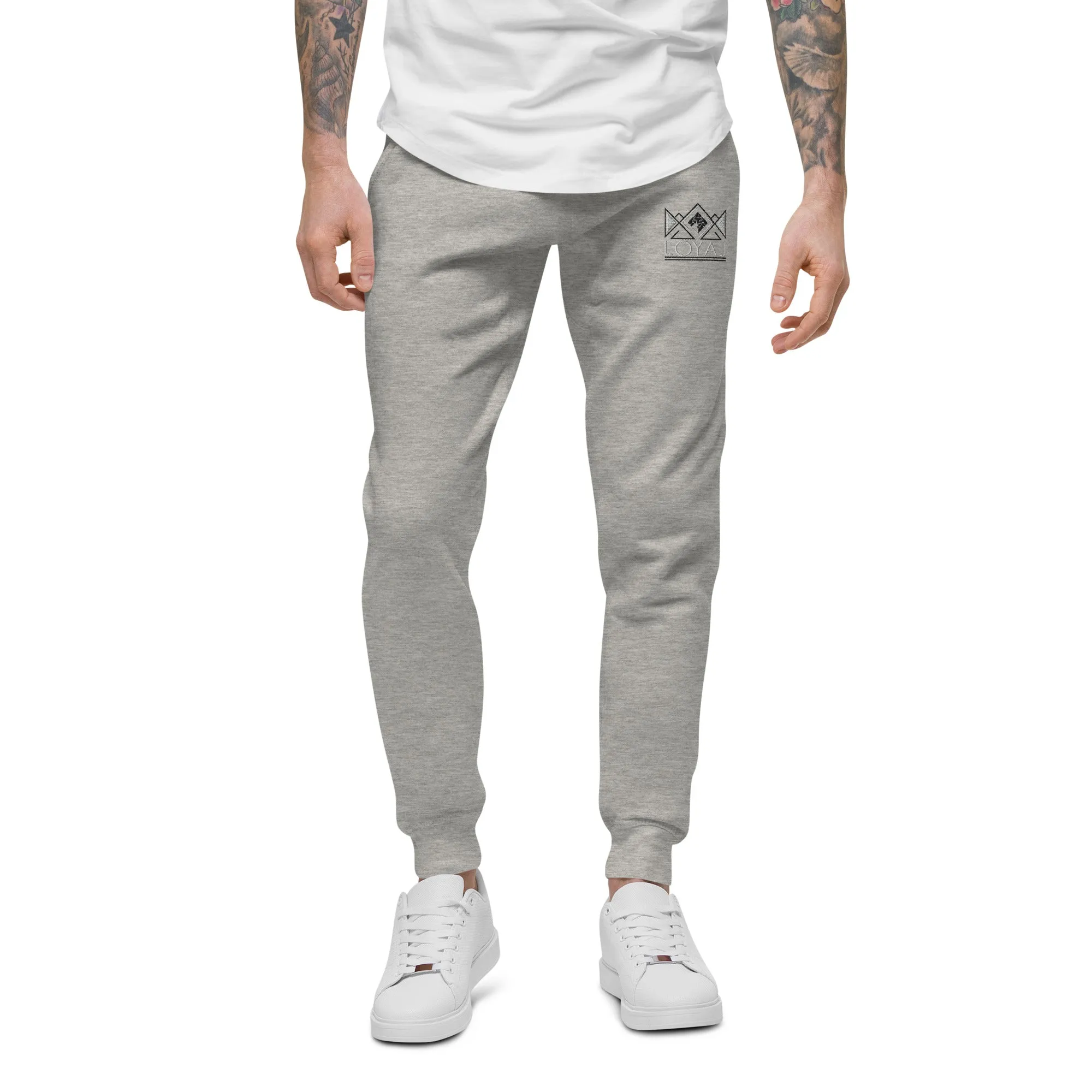 Embroidered Fleece sweatpants - White