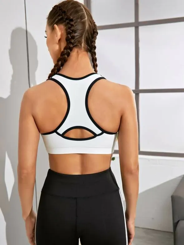 Energy Cut Out Back Sports Bra - White