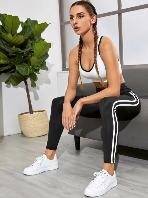 Energy Cut Out Back Sports Bra - White