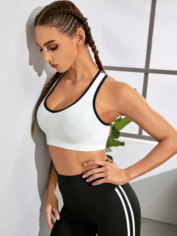 Energy Cut Out Back Sports Bra - White