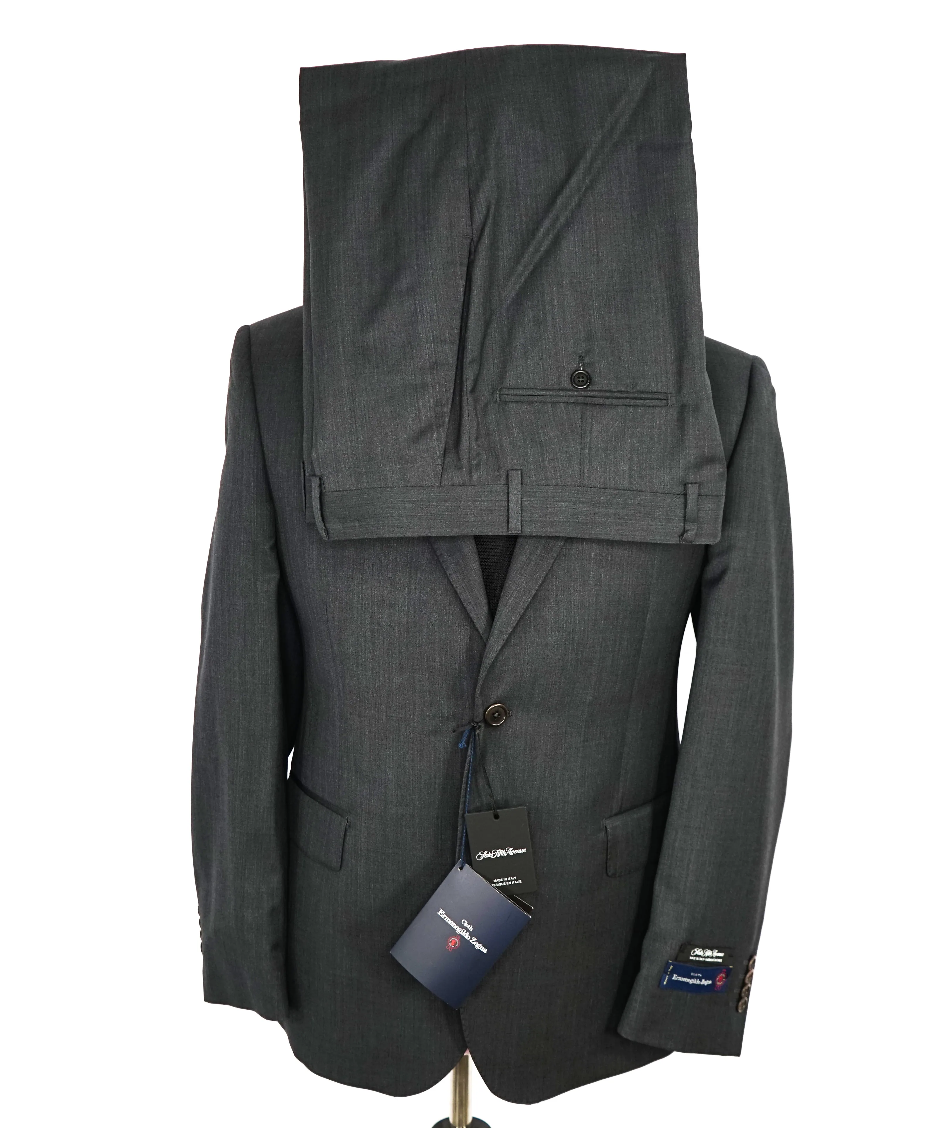 ERMENEGILDO ZEGNA -"Classic" SAKS FIFTH AVENUE *SILK* Gray Suit - 40S