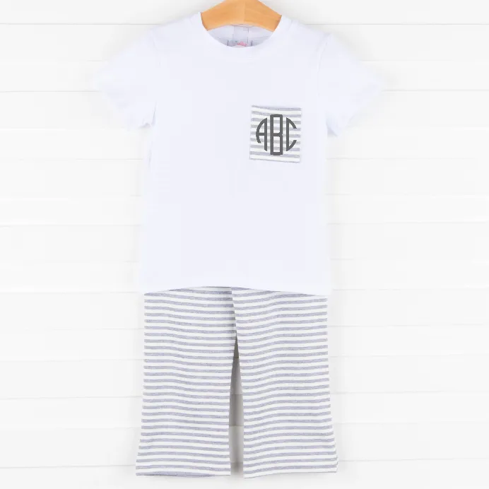 Evan Pant Set, Gray Stripe