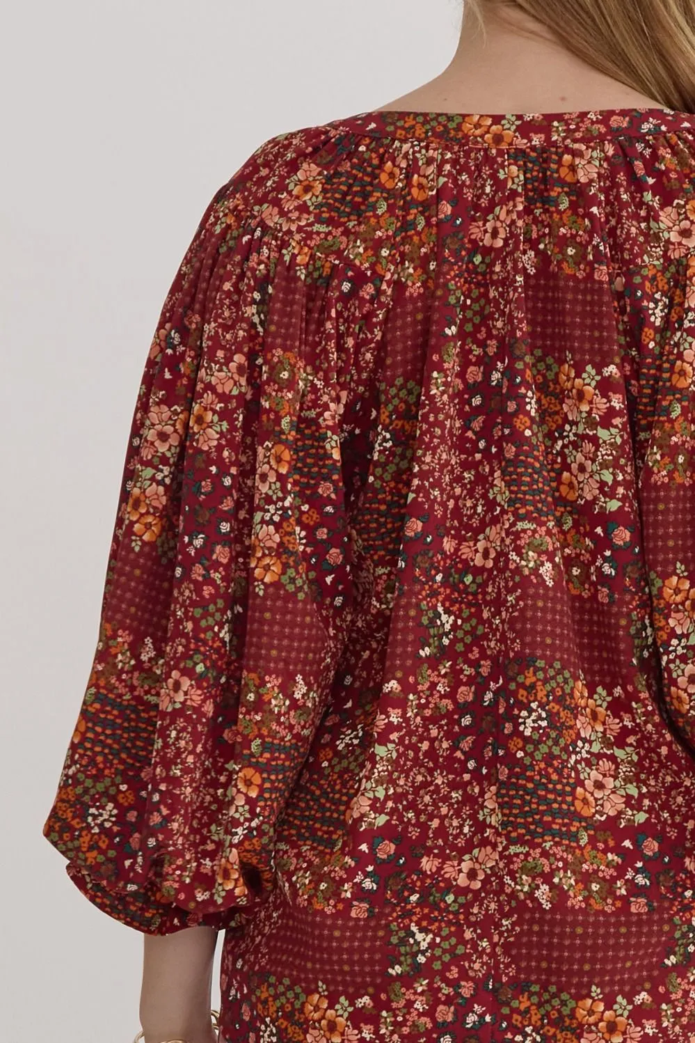 Fall Floral Print Blouse