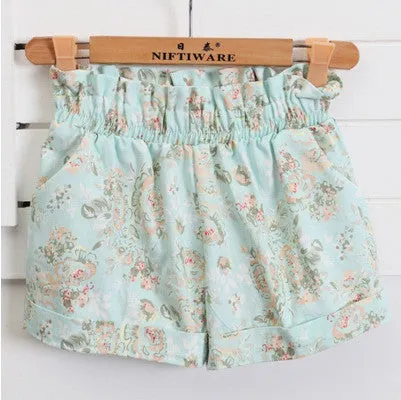 Fashion European Style Floral Cotton Female Shorts For Women Plus Size Casual High Waist Ladies Short Pants Girl D07