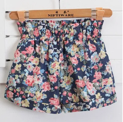Fashion European Style Floral Cotton Female Shorts For Women Plus Size Casual High Waist Ladies Short Pants Girl D07