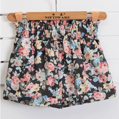 Fashion European Style Floral Cotton Female Shorts For Women Plus Size Casual High Waist Ladies Short Pants Girl D07