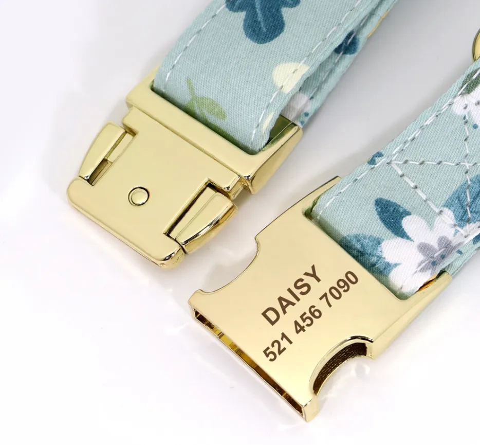Fashionable Florals: Personalized Collar And Leash Set