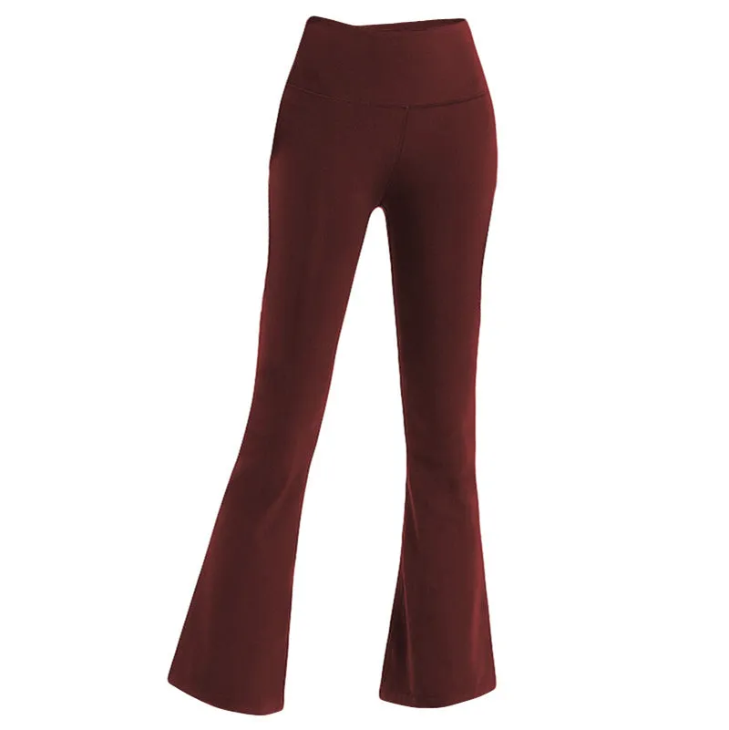Female Bell-bottom Pants, High Waist, Tight Sports Yoga Trousers