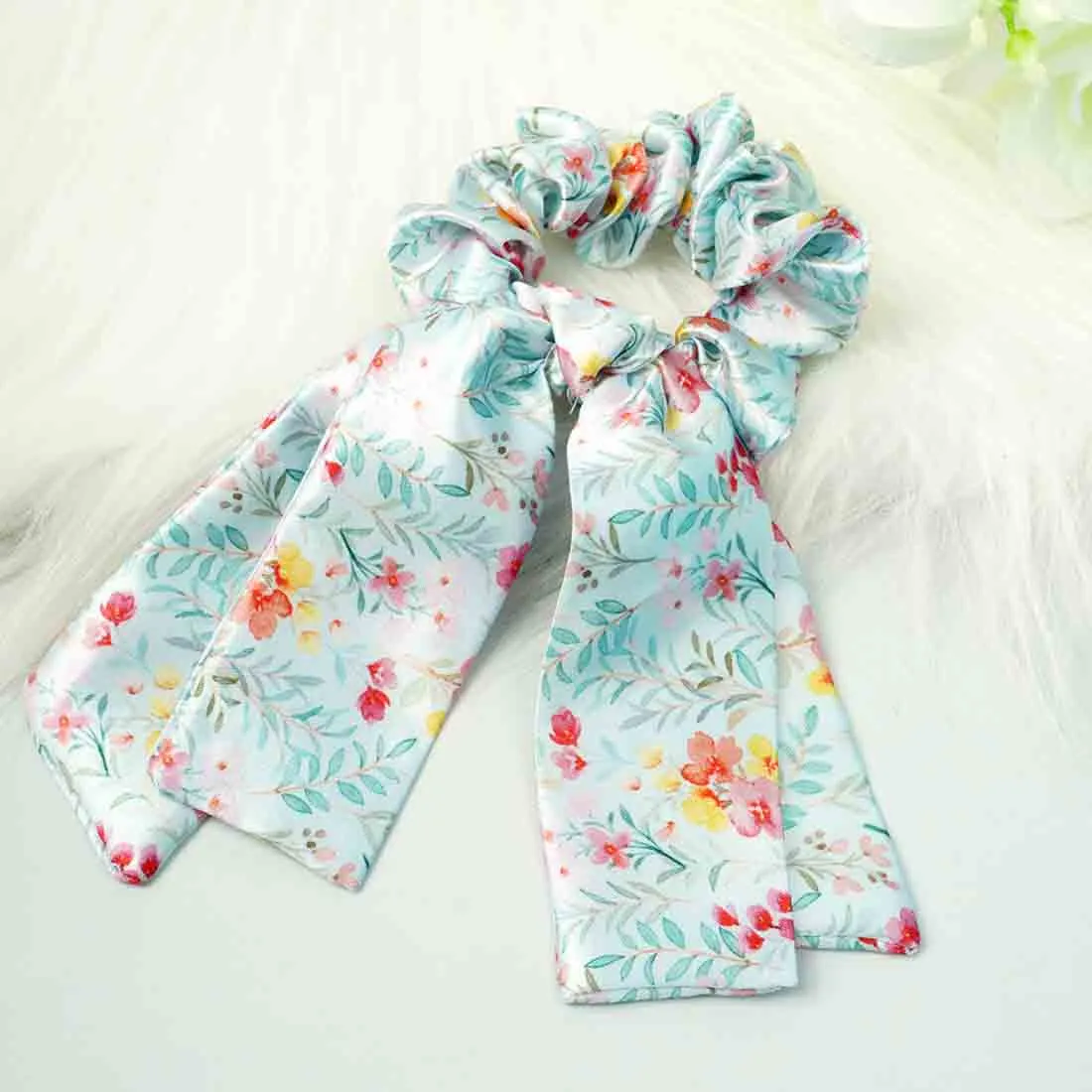 Ferosh Multi-Colored Floral Tail Scrunchie