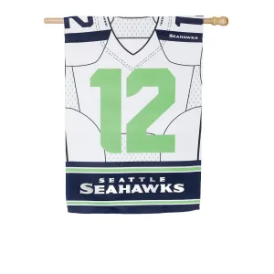 Flag, DS Suede, Foil, Reg, Jersey, Seattle Seahawks,13s3827blj