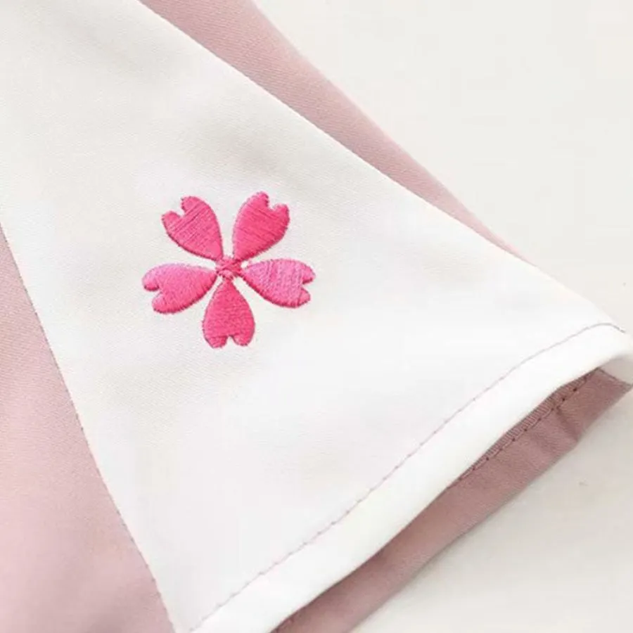 Flower Embroidery Bow Knot Wide Leg Pants J40331