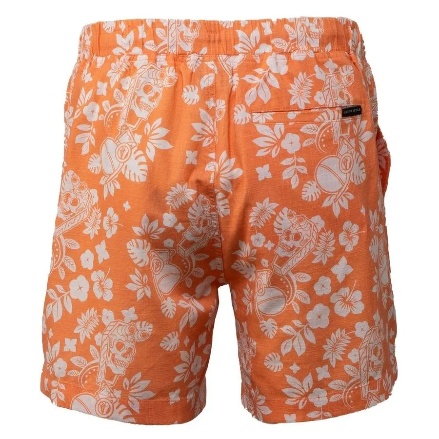 Getaway Casual Shorts - Tropical Death - Apricot Crush