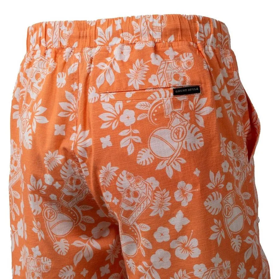 Getaway Casual Shorts - Tropical Death - Apricot Crush